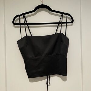 Dynamite, black satin crop top